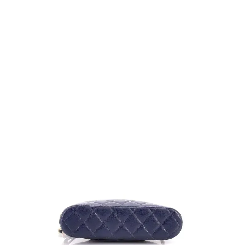 Chanel Cc Dome Zip Clutch With Chain #240505C41B - Picture 4 of 6